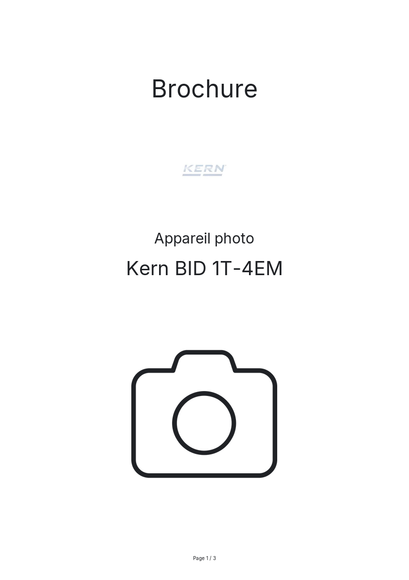 Image de la première page du manuel de l'appareil BID 1T-4EM