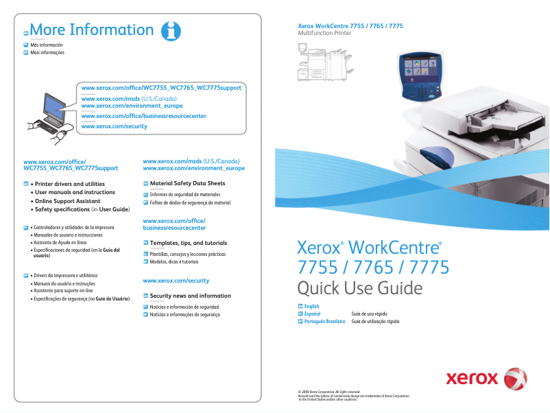 Page n°1 - Manuel utilisateur Xerox WorkCentre 7765