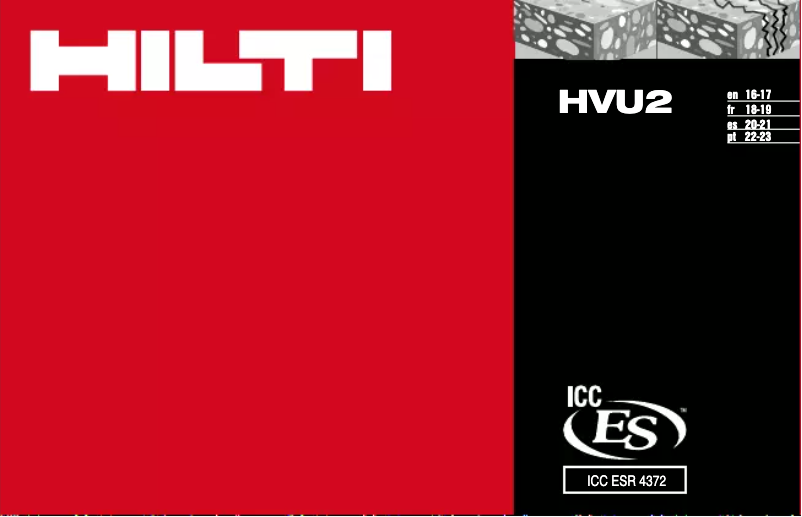 Página 1 del manual Manual de usuario Hilti HVU2