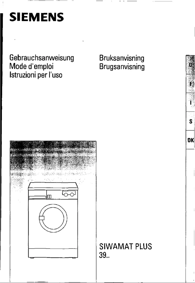 Image de la première page du manuel de l'appareil WM39030