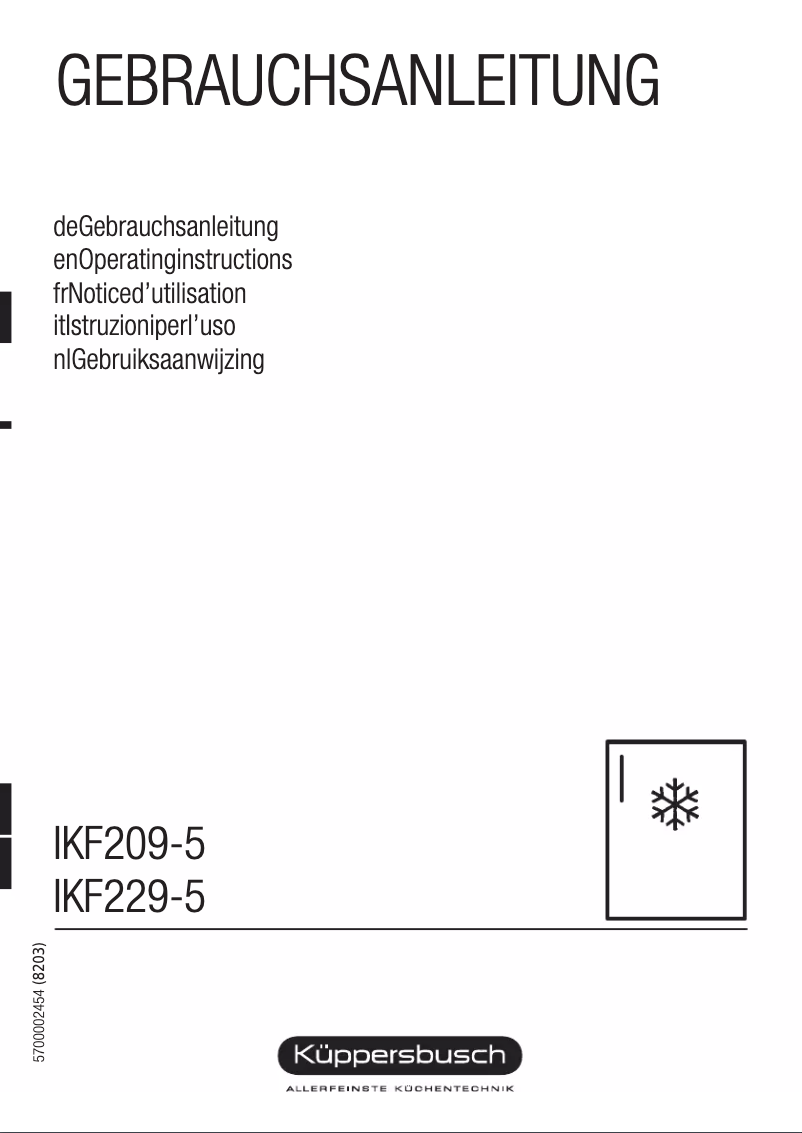 Image de la première page du manuel de l'appareil IKF 209-5