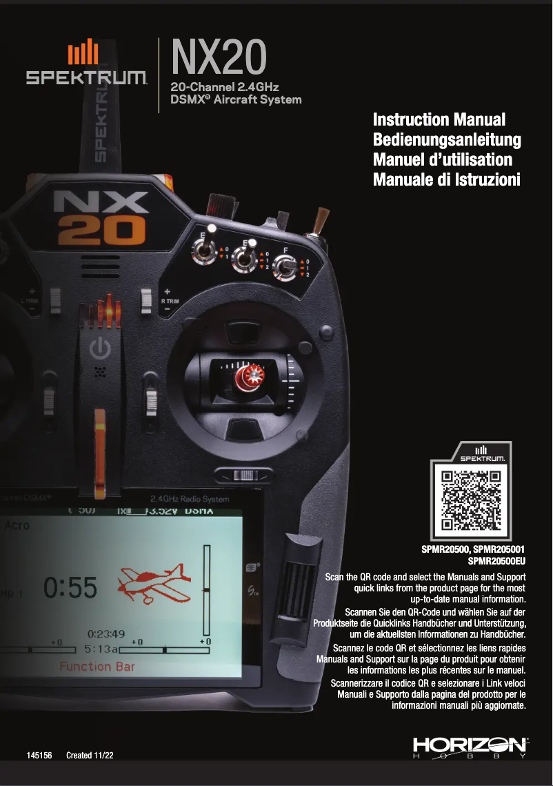 Página 1 del manual Manual de usuario Spektrum NX20