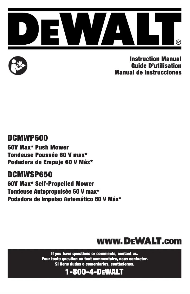 Page n°1 - Manuel utilisateur DeWalt DCMWP600