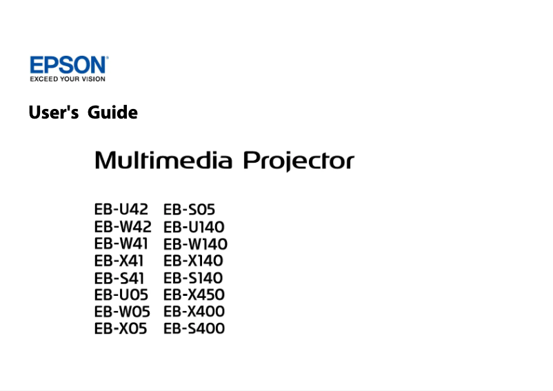 Page 1 de la notice Manuel utilisateur Epson EB-W42