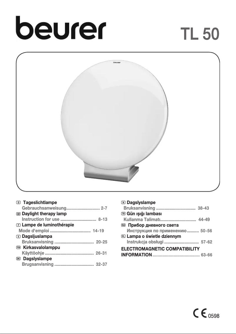 Image de la première page du manuel de l'appareil TL 50