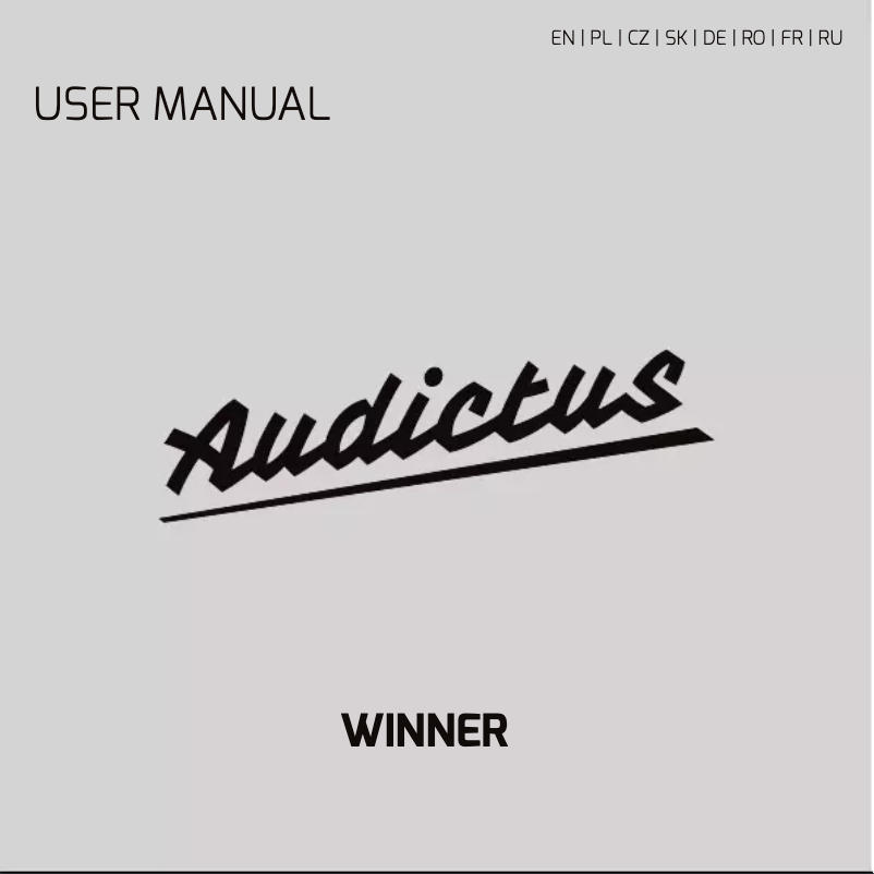 Page 1 de la notice Manuel utilisateur Audictus Winner
