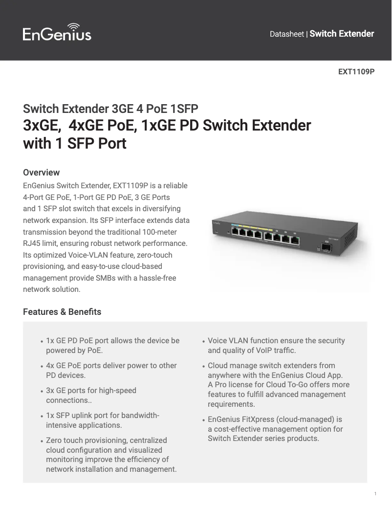 Page n°1 - Manuel utilisateur EnGenius EXT1106