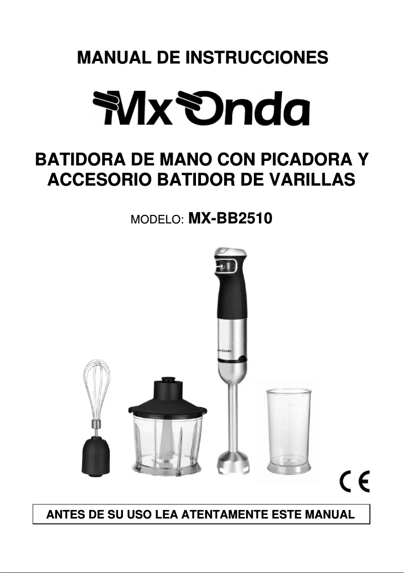 Imagen de la primera página del manual del dispositivo MX-BB2510