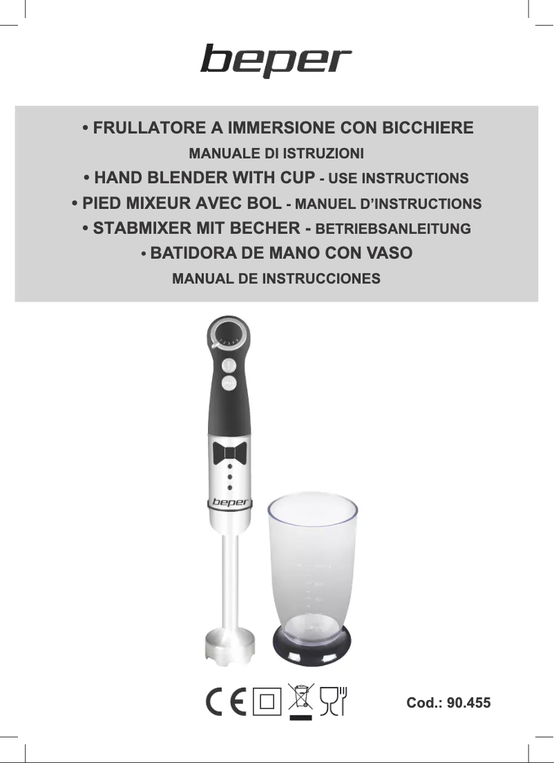 Page n°1 - Manuel utilisateur Beper 90.455