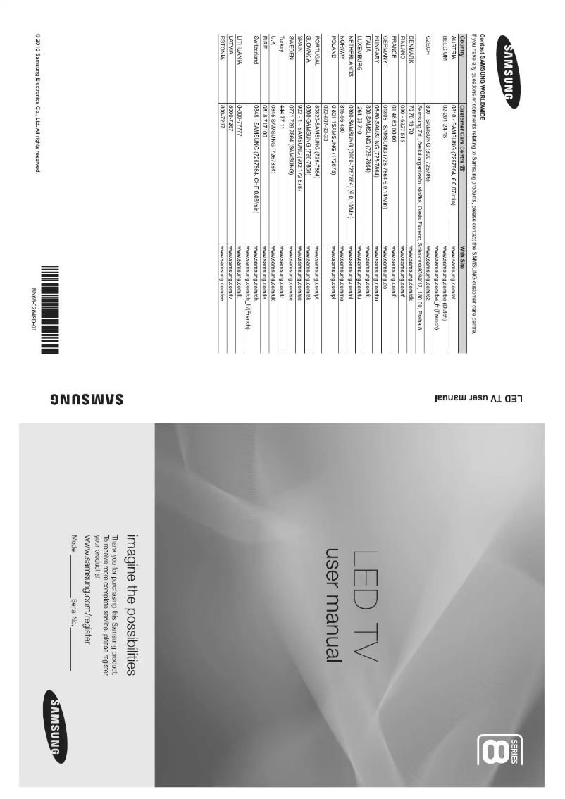 Image de la première page du manuel de l'appareil UE40C8790