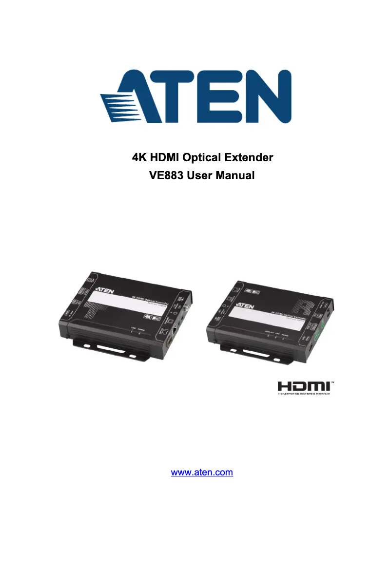 Page 1 of the manual User Manual ATen VE883K2