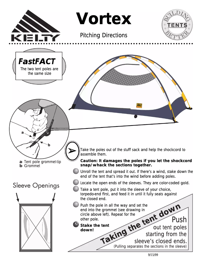 Page 1 de la notice Manuel utilisateur Kelty Vortex 2