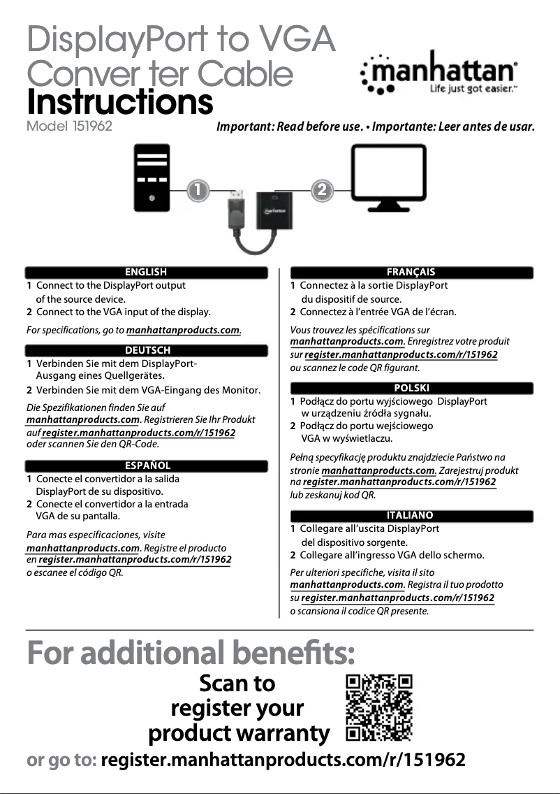 Page n°1 - Manuel utilisateur Manhattan 151962