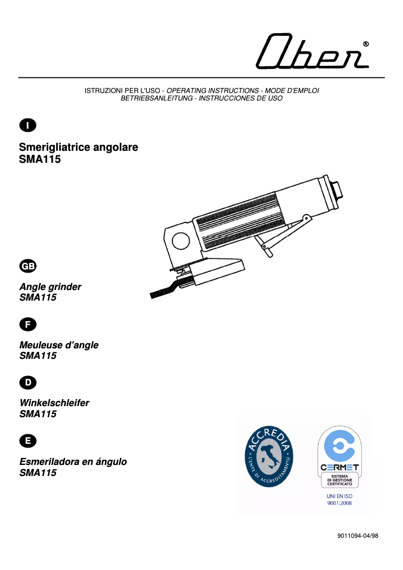 Página 1 del manual Manual de usuario Ober SMA115