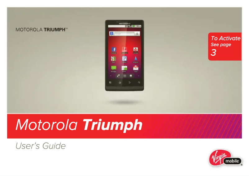 Page 1 de la notice Manuel utilisateur Motorola Triumph