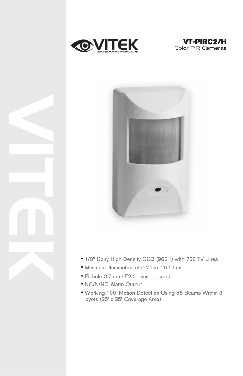 First page image of the manual for VT-PIRC2H