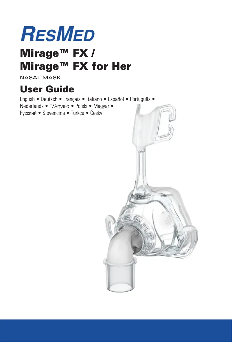 Page n°1 - Manuel utilisateur ResMed Mirage FX