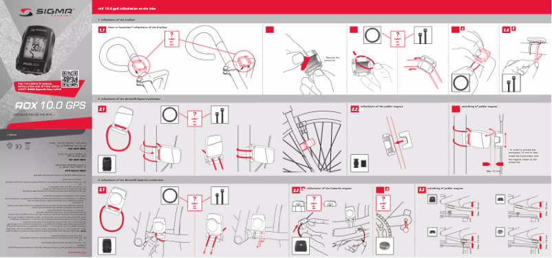 Page 1 de la notice Manuel utilisateur Sigma ROX 10 GPS