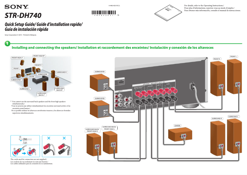 Image de la première page du manuel de l'appareil STR-DH740