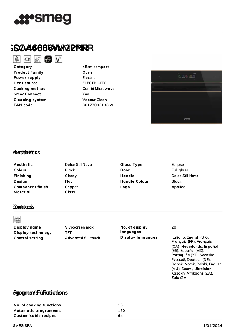 Image de la première page du manuel de l'appareil SOA4606WM2PNR