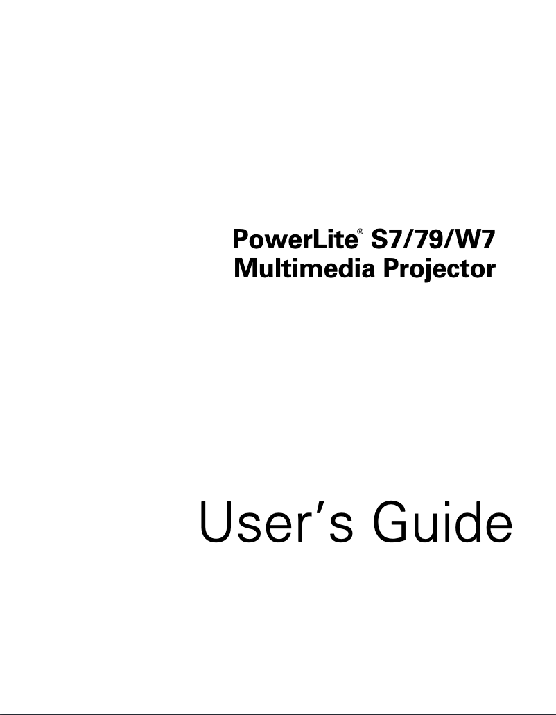 Página 1 del manual Manual de usuario Epson PowerLite W7