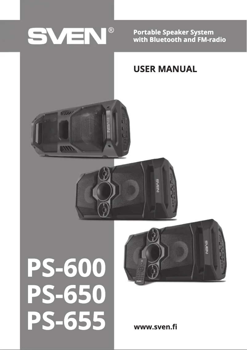 Page n°1 - Manuel utilisateur Sven PS-600