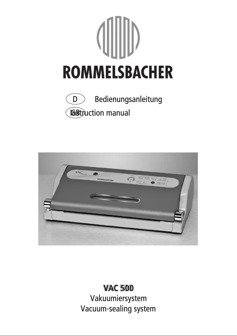 Página 1 del manual Manual de usuario Rommelsbacher VAC 500