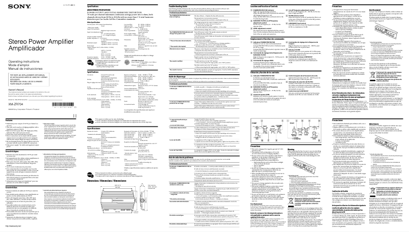 Image de la première page du manuel de l'appareil XM-ZR704
