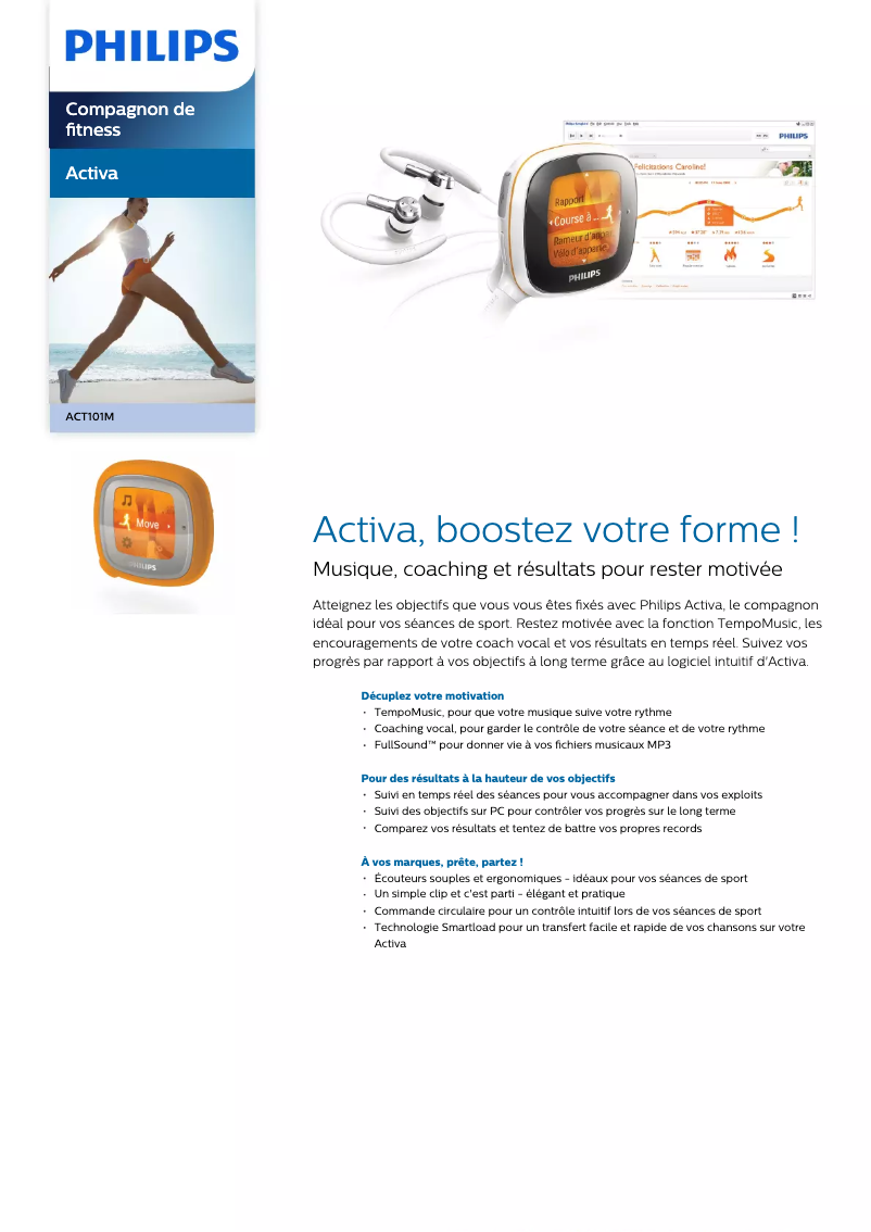 Page n°1 - Fiche technique Philips Activa ACT101M