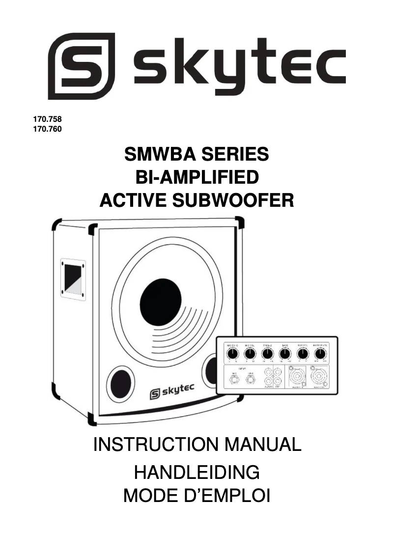 Page n°1 - Manuel utilisateur Skytec SMWBA15