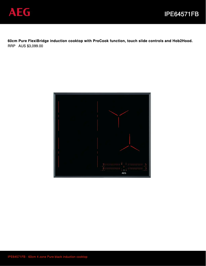 Página 1 del manual Ficha técnica AEG IPE64571FB