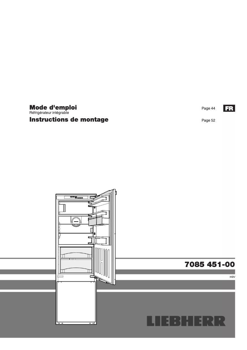 Page n°1 - Manuel utilisateur Liebherr IKBV 3264 Premium BioFresh