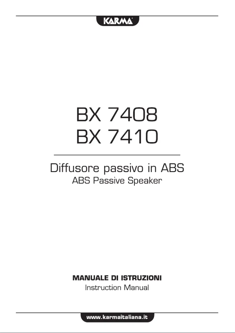 Page n°1 - Manuel utilisateur Karma BX 7410