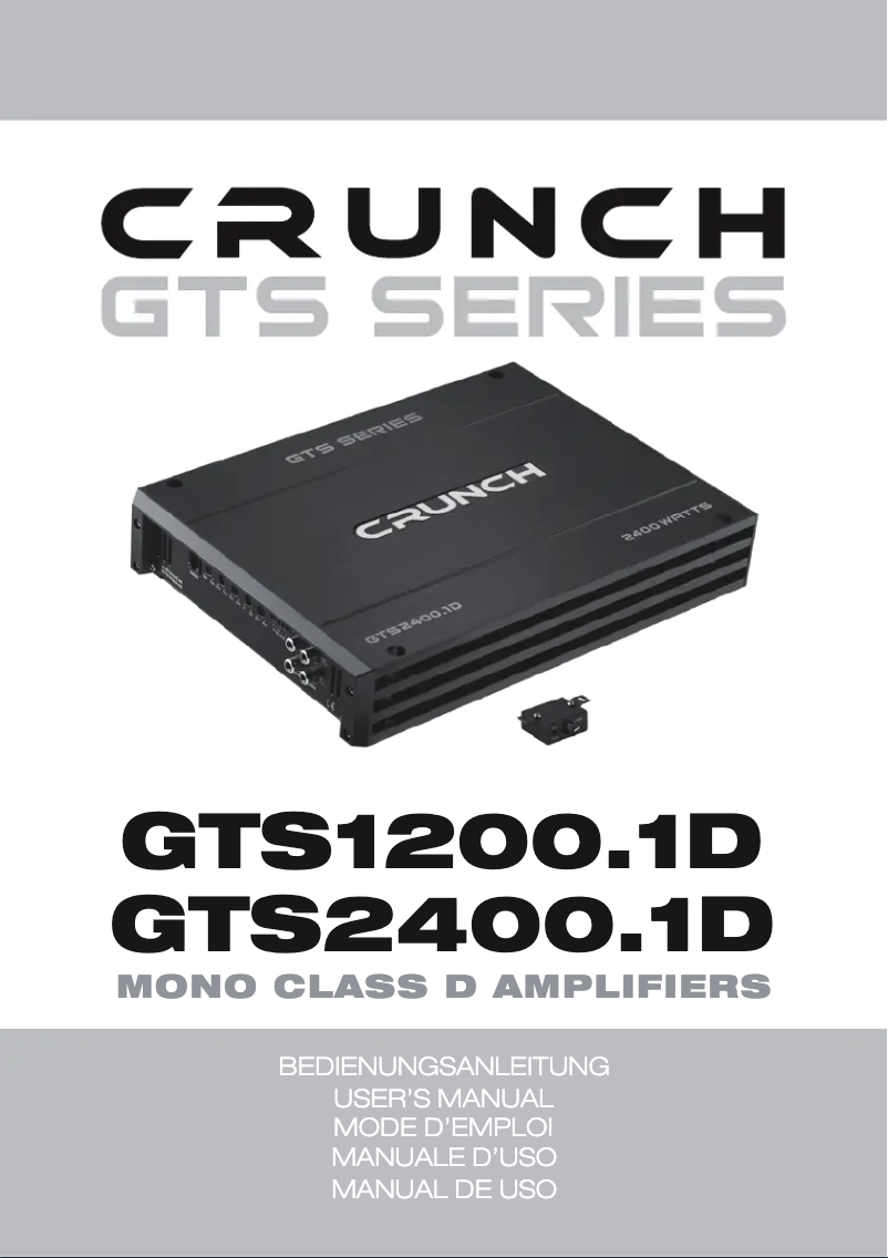 Page n°1 - Manuel utilisateur Crunch GTS1200.1D