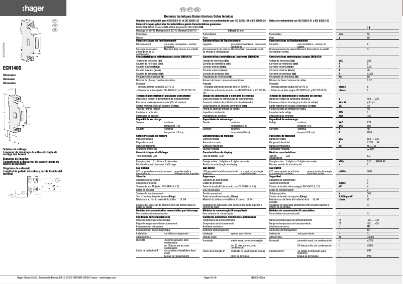Image de la première page du manuel de l'appareil ECN140D