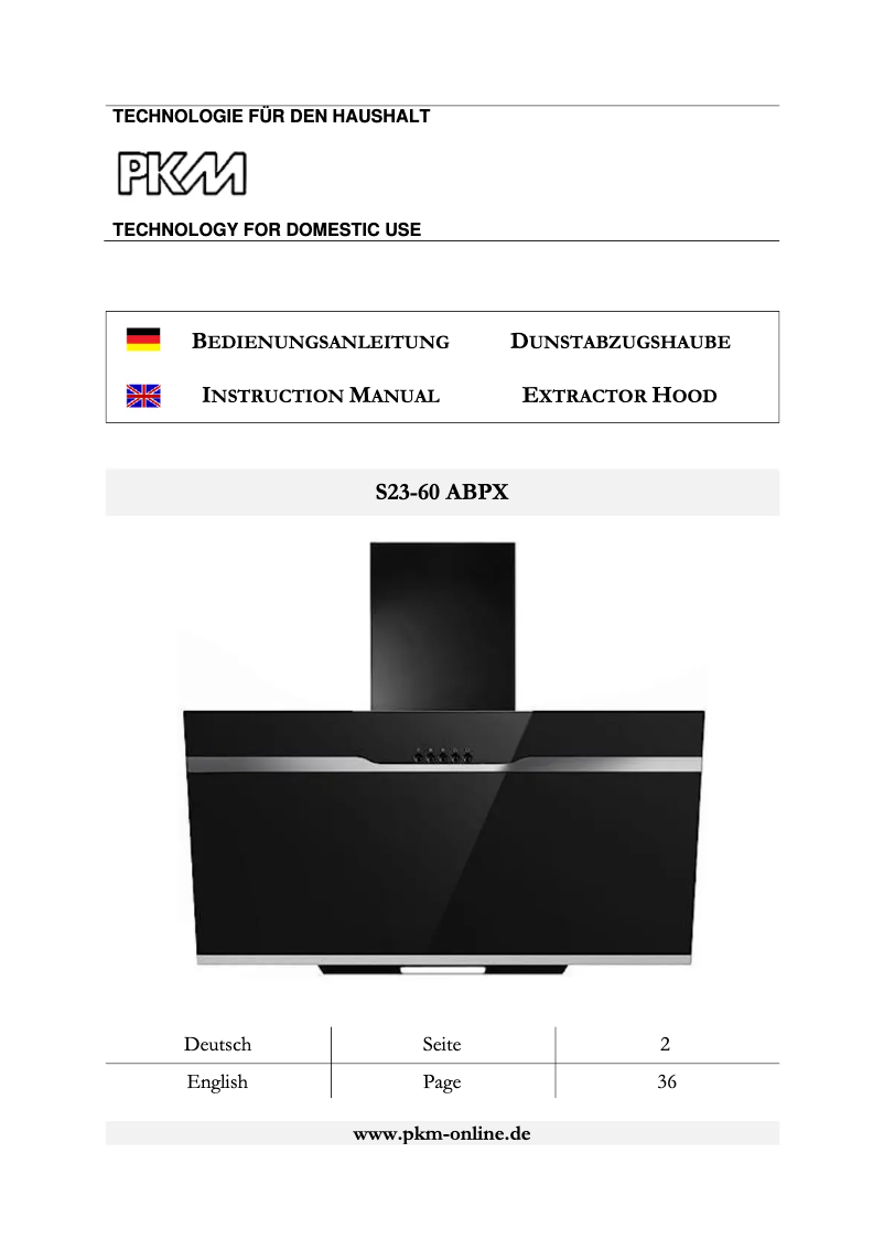 Image de la première page du manuel de l'appareil S23-60 ABPX