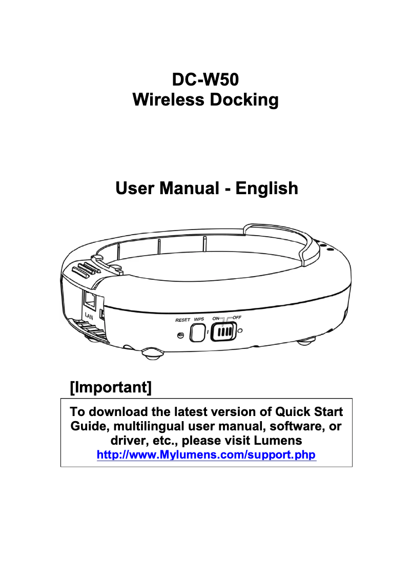 Image de la première page du manuel de l'appareil DC-W50