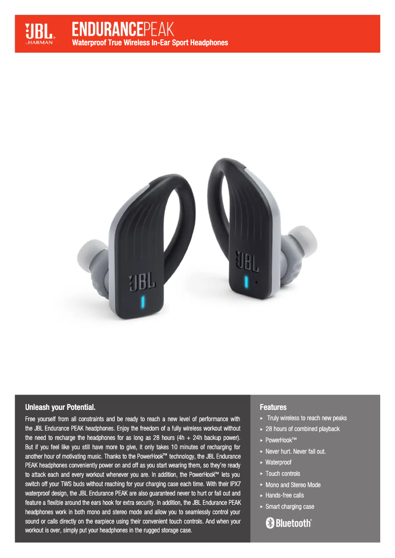 Page n°1 - Fiche technique JBL Endurance PEAK