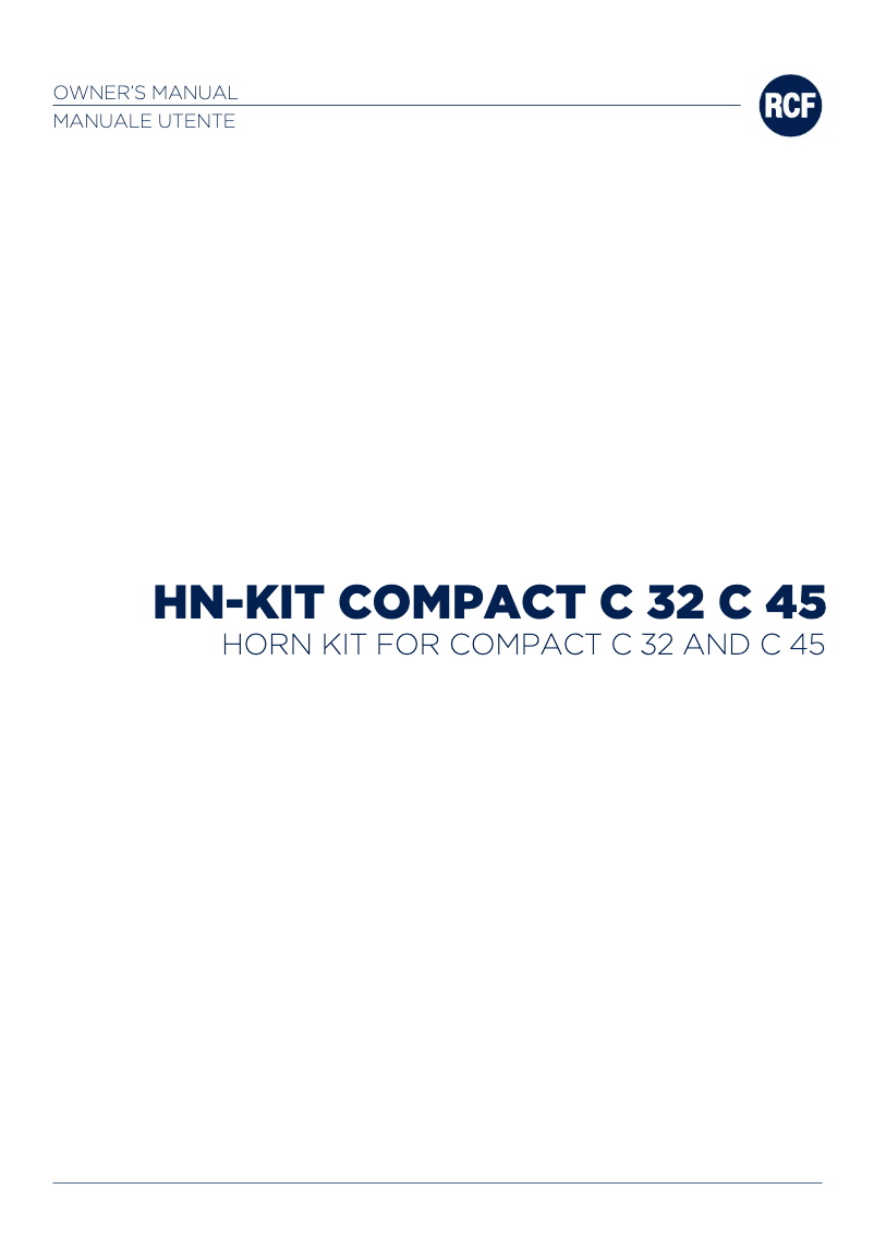 Page 1 de la notice Manuel utilisateur RCF COMPACT C 32
