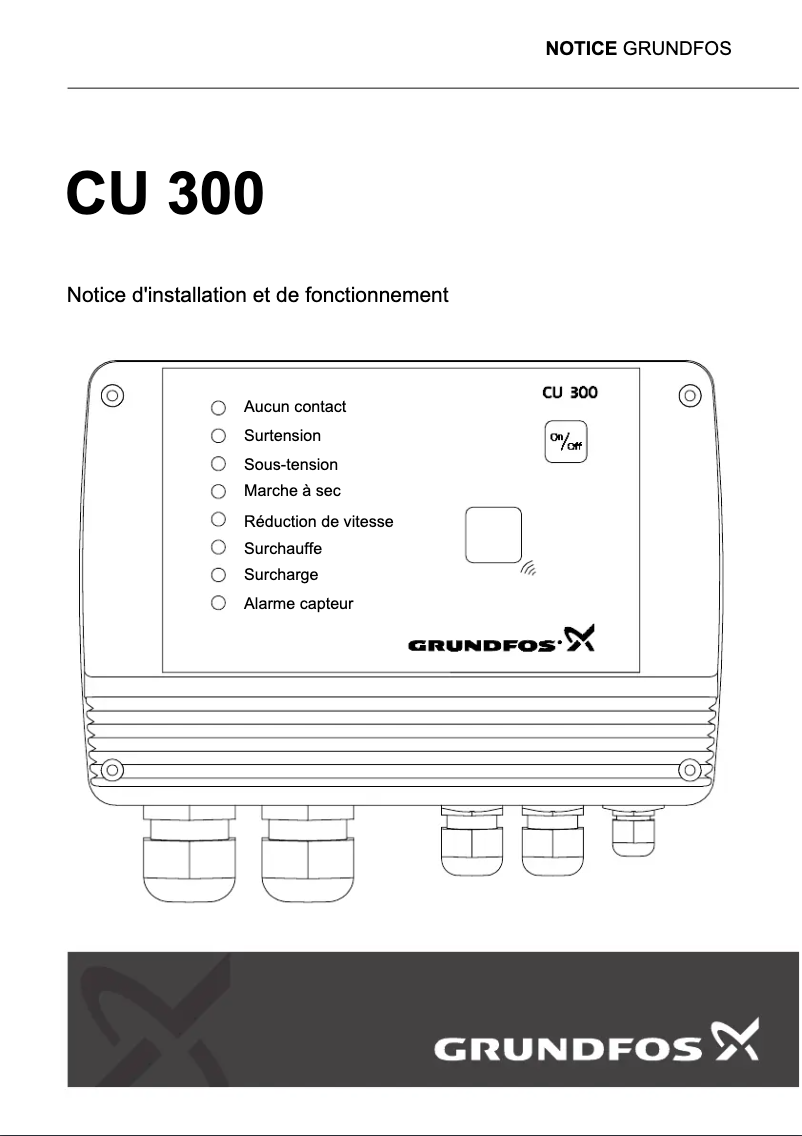Page 1 de la notice Guide d'installation Grundfos CU 300