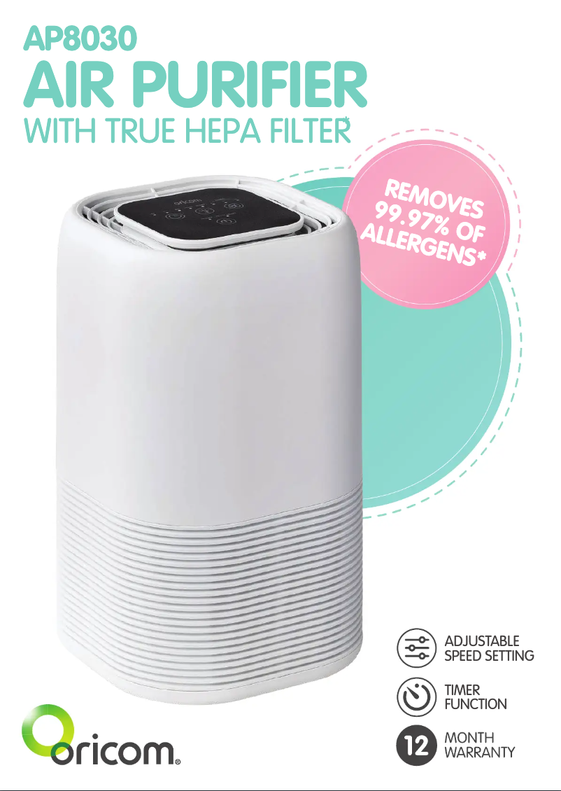 Page 1 de la notice Fiche technique Oricom AP8030