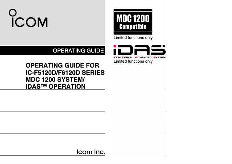 Page n°1 - Manuel utilisateur ICOM IC-F6123D/54