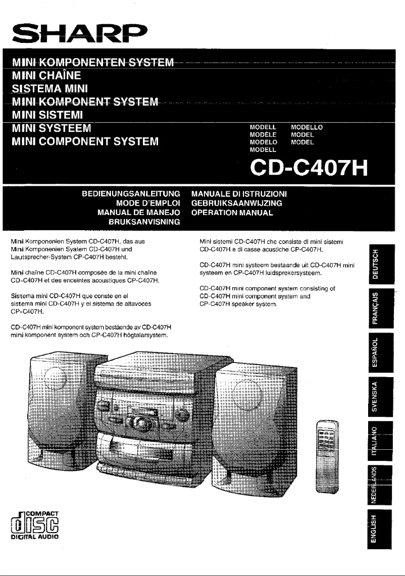 Image de la première page du manuel de l'appareil CD-C407