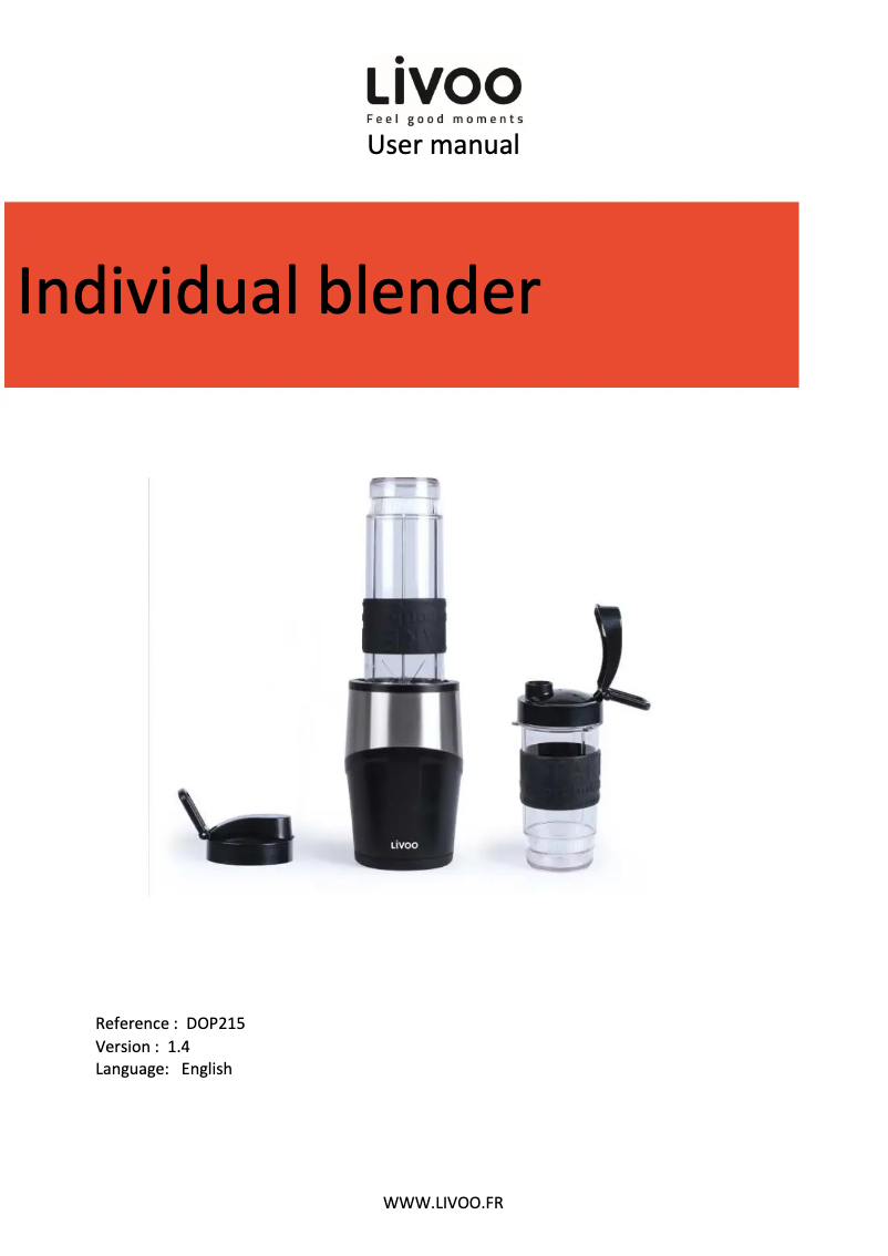 Page 1 de la notice Manuel utilisateur Livoo DOP215