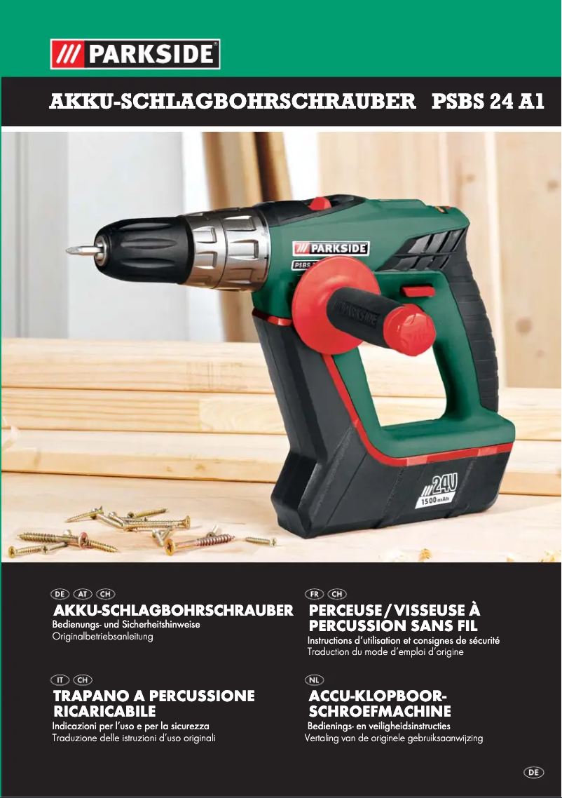 Page 1 de la notice Manuel utilisateur Parkside PSBS 24 A1
