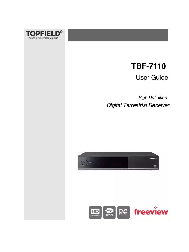 Page n°1 - Manuel utilisateur Topfield TBF-7110