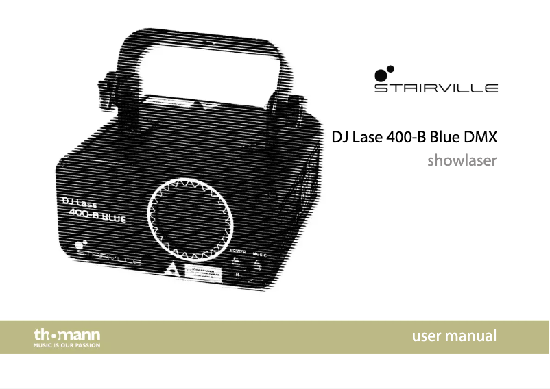 Page n°1 - Manuel utilisateur Stairville DJ Lase 400-B Blue DMX