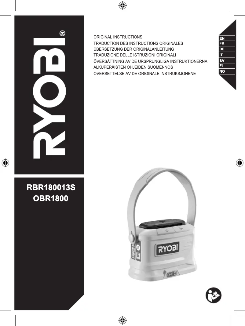 Page 1 de la notice Manuel utilisateur RYOBI One+ OBR1800