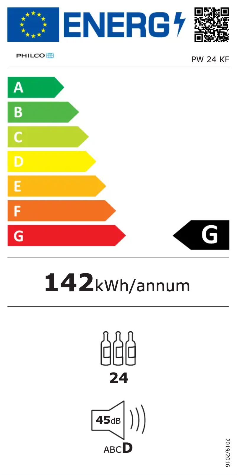 Page n°1 - Label énergétique Philco PW 24 KF