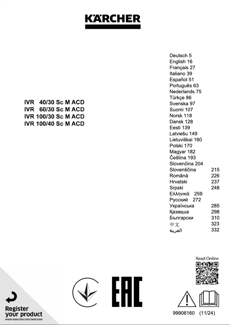 Página 1 del manual Manual de usuario Kärcher IVR 60/30 Sc M ACD